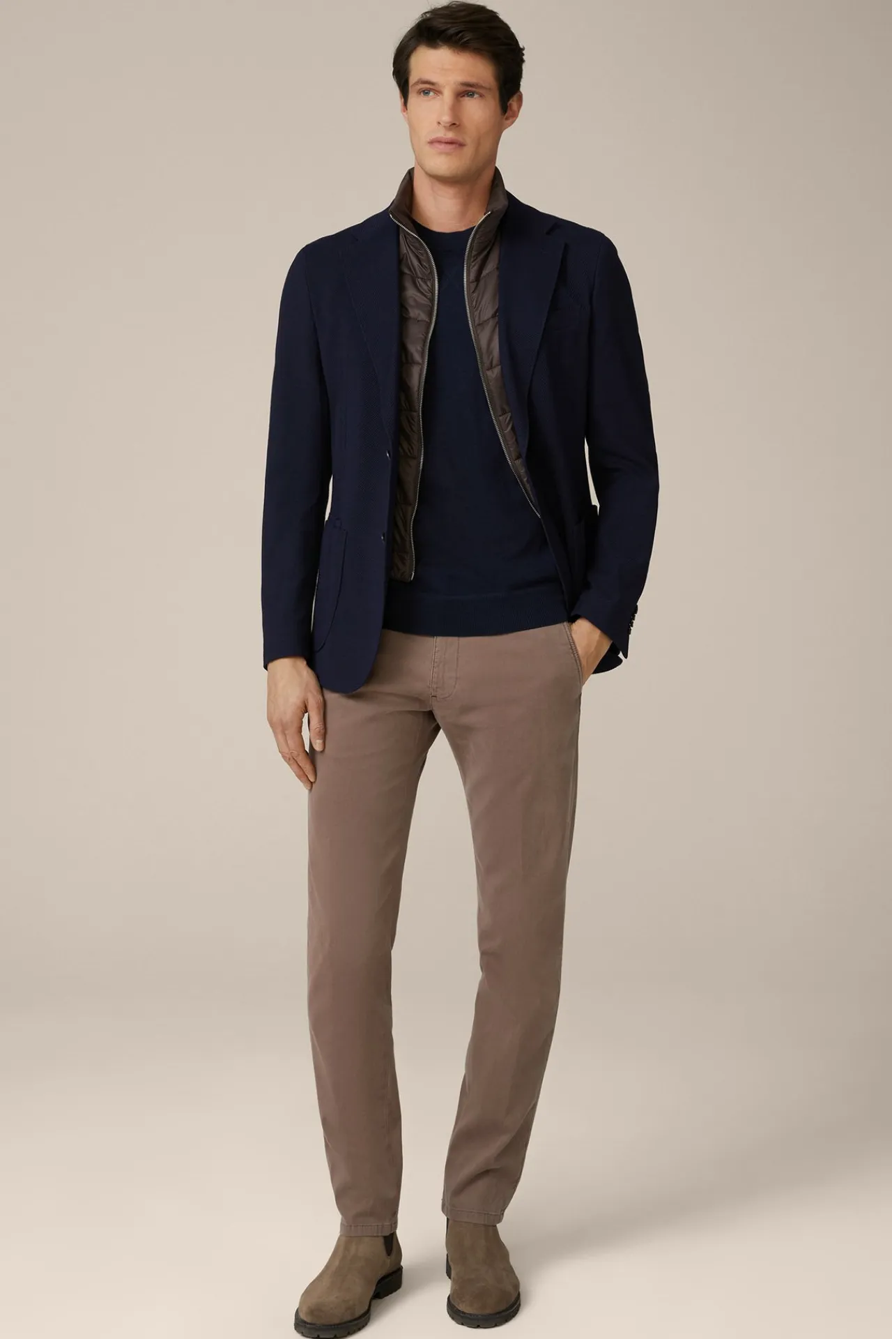 Wollmix-Sakko Triest In Navy Strukturiert*Windsor Sale