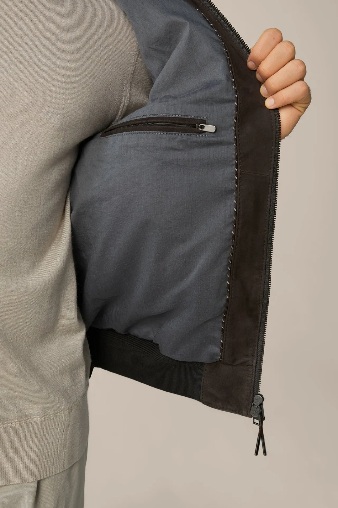 Ziegenvelours-Leder-Blouson Borello In*Windsor New