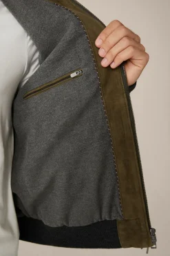 Ziegenvelours-Leder-Blouson Borello In*Windsor Hot