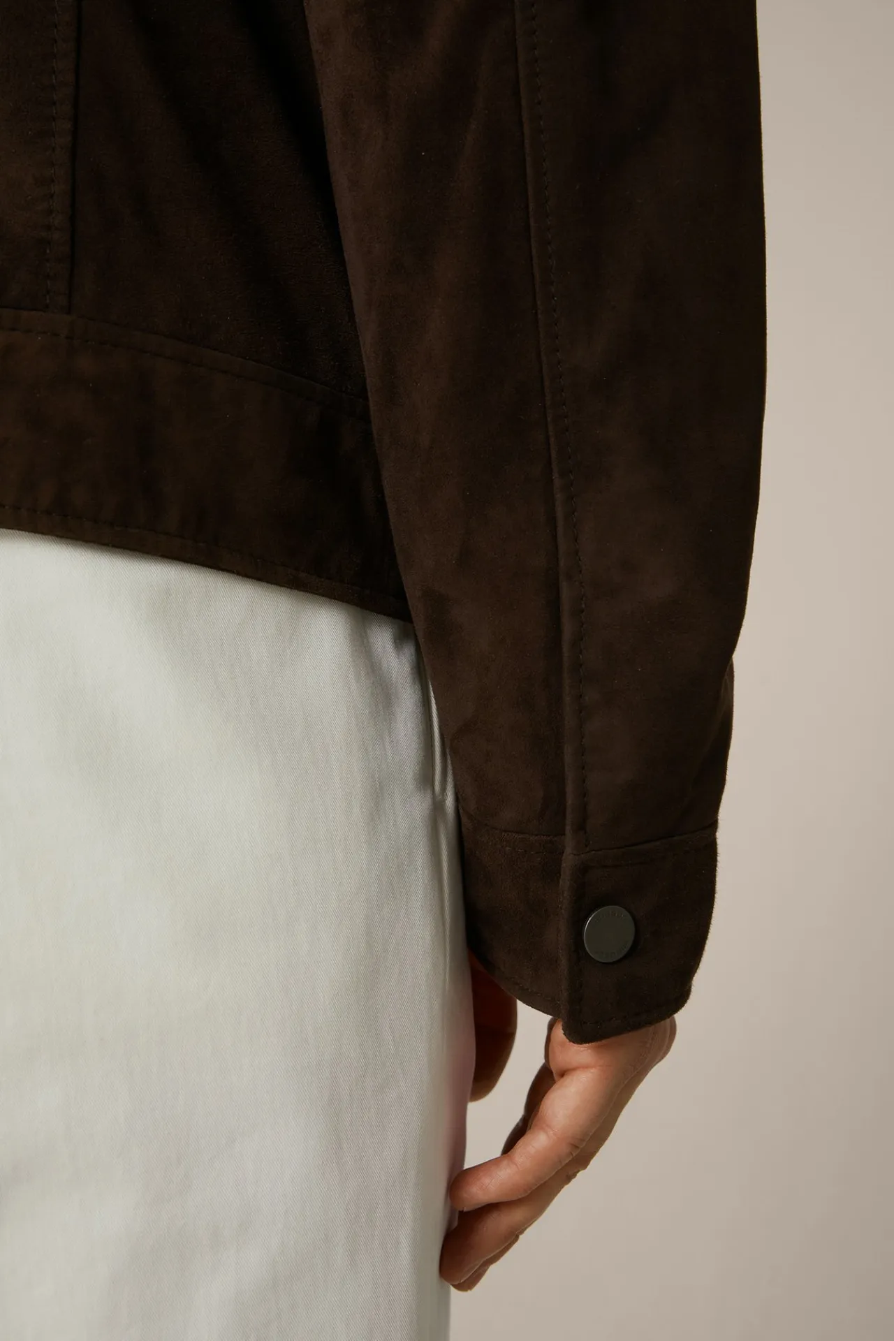 Ziegenvelours-Leder-Blouson Montagnana Mit Umlegekragen In*Windsor Online