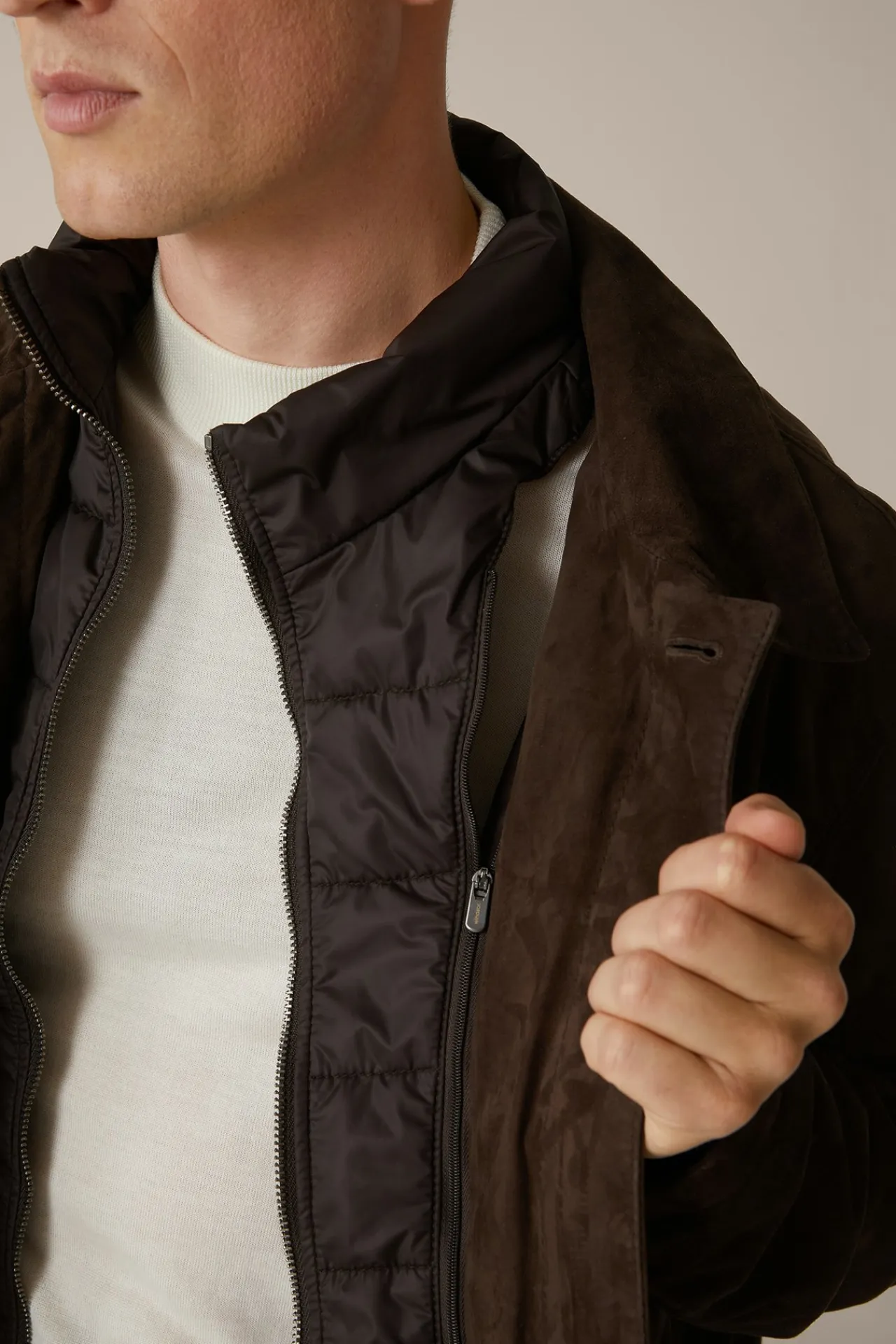 Ziegenvelours-Leder-Fieldjacket Alvaroin Mit Umlegekragen In*Windsor Best