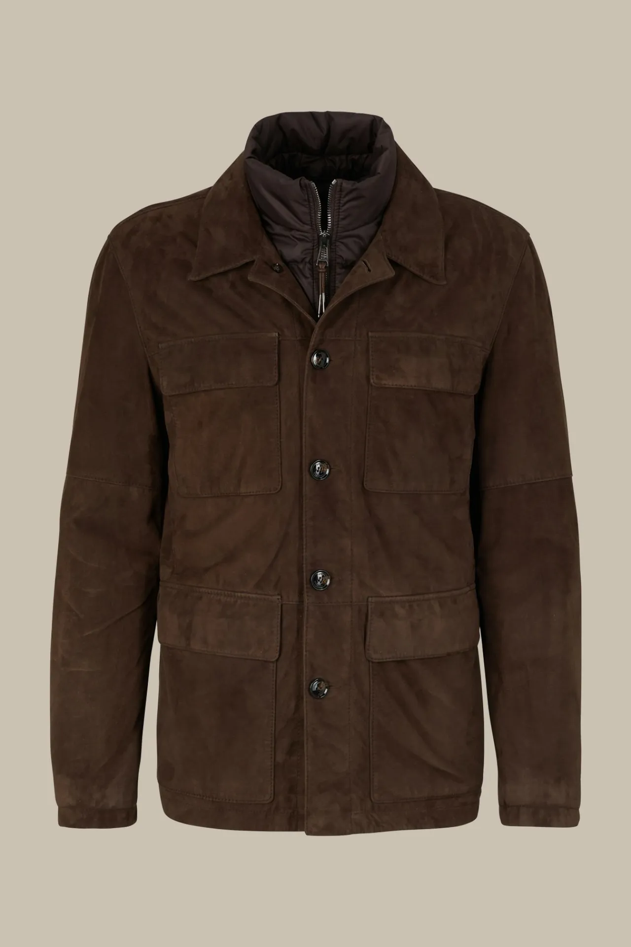 Ziegenvelours-Leder-Fieldjacket Alvaroin Mit Umlegekragen In*Windsor Best